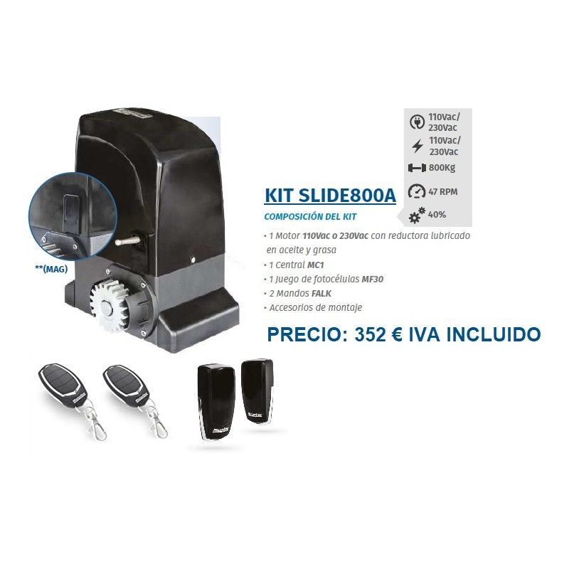 Kit Slide800A: Servicios de Puertas automáticas Odiel Kit Slide800A: Servicios de Puertas automáticas Odiel