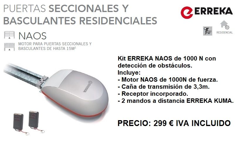 Kit Erreka Naos 1000N: Servicios de Puertas automáticas Odiel Kit Erreka Naos 1000N: Servicios de Puertas automáticas Odiel