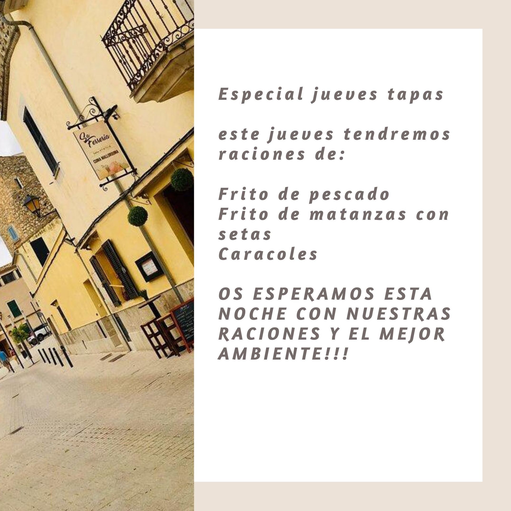 Tapas 5/12/2019: Carta de Celler Sa Ferrería Tapas 5/12/2019: Carta de Celler Sa Ferrería