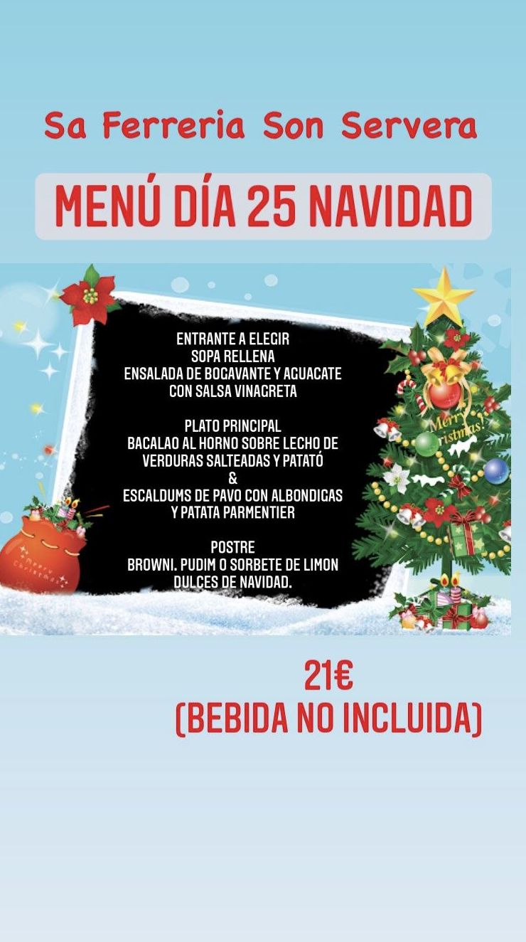 MENUS NAVIDEÑOS: Carta de Celler Sa Ferrería MENUS NAVIDEÑOS: Carta de Celler Sa Ferrería