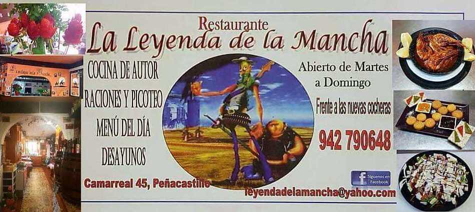 Restaurante con menú del día: Carta de La Leyenda de la Mancha Restaurante con menú del día: Carta de La Leyenda de la Mancha