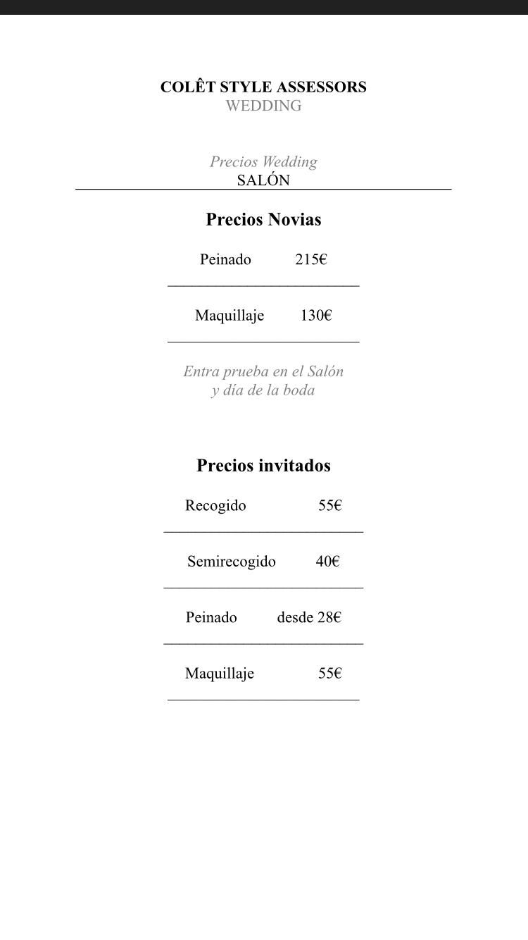 Especial novias y fiesta: Salón de belleza de Colêt Style Assessors Especial novias y fiesta: Salón de belleza de Colêt Style Assessors