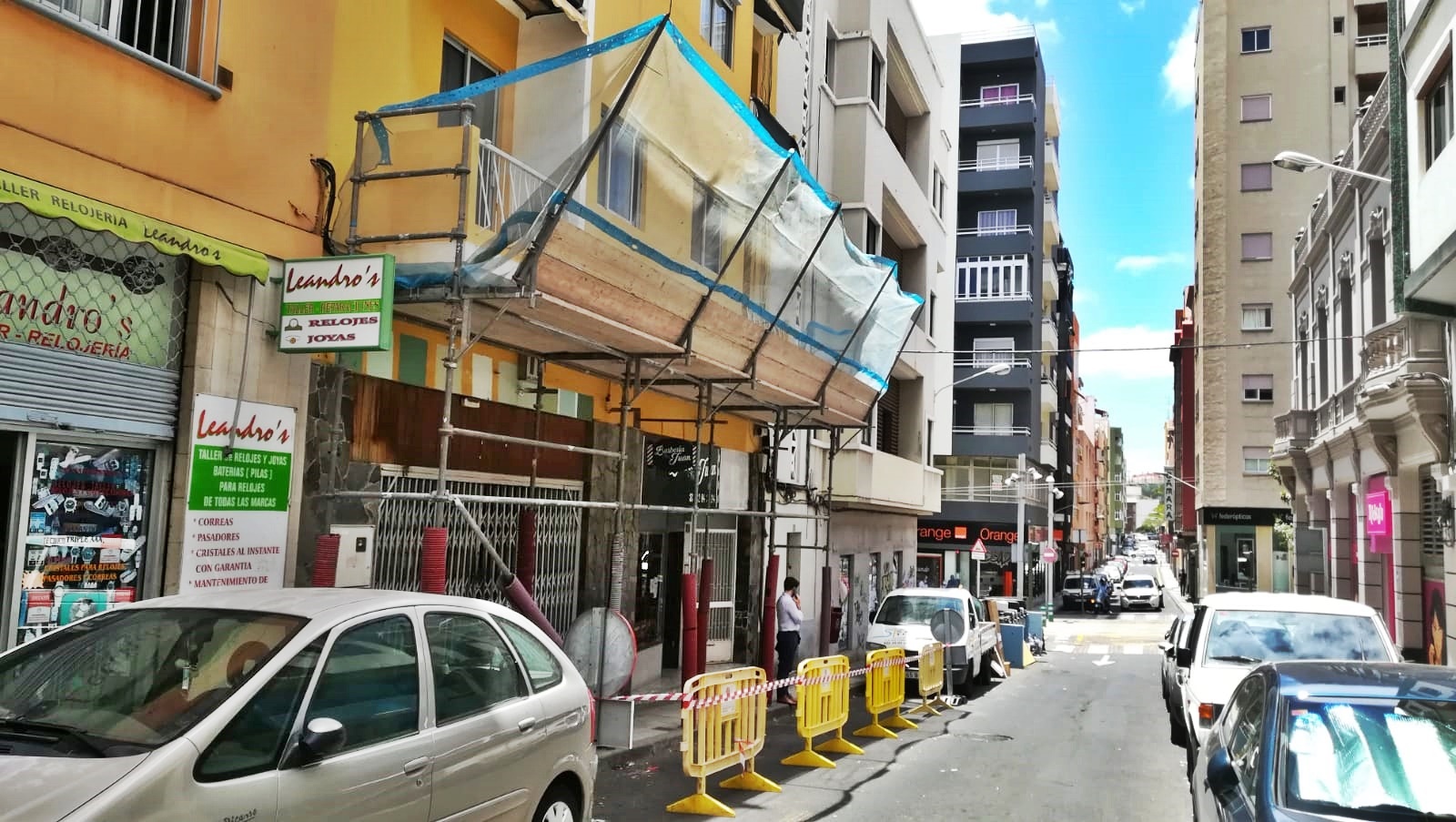 Marquesina de protección para trabajos verticales. Santa Cruz de Tenerife.