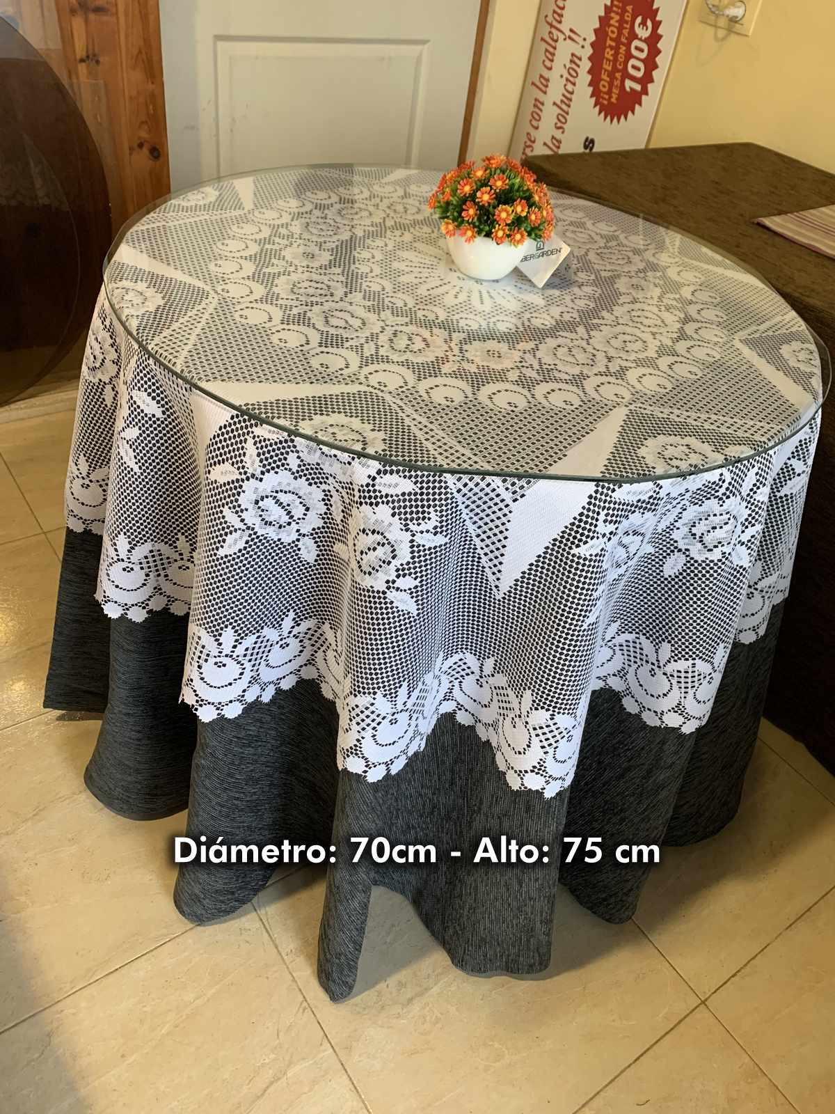 Mesa con falda y cristal: Catálogo de Mesas Camillas Completas Mesa con falda y cristal: Catálogo de Mesas Camillas Completas