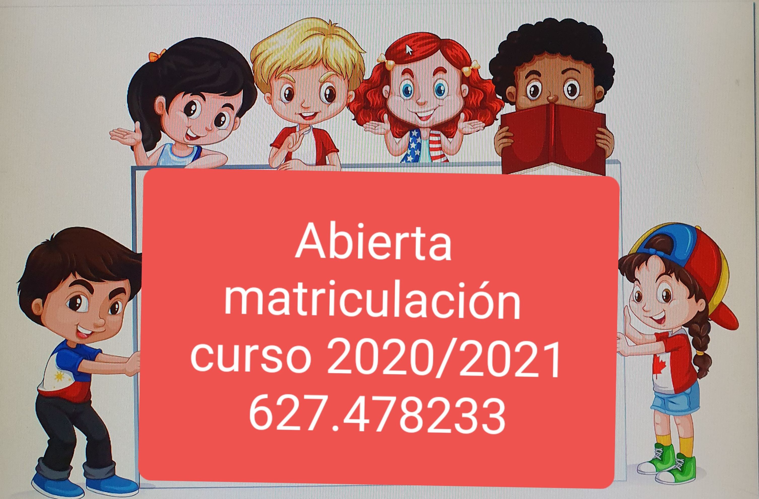 Abierta matriculación 2020 / 2021 Abierta matriculación 2020 / 2021