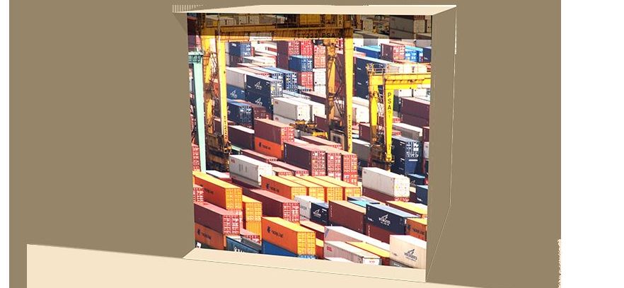 carga y descarga de contenedores Barcelona-Apoli Stock