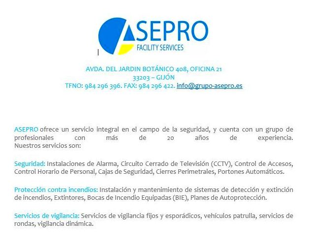 ASEPRO: Servicios de Alvaré ASEPRO: Servicios de Alvaré