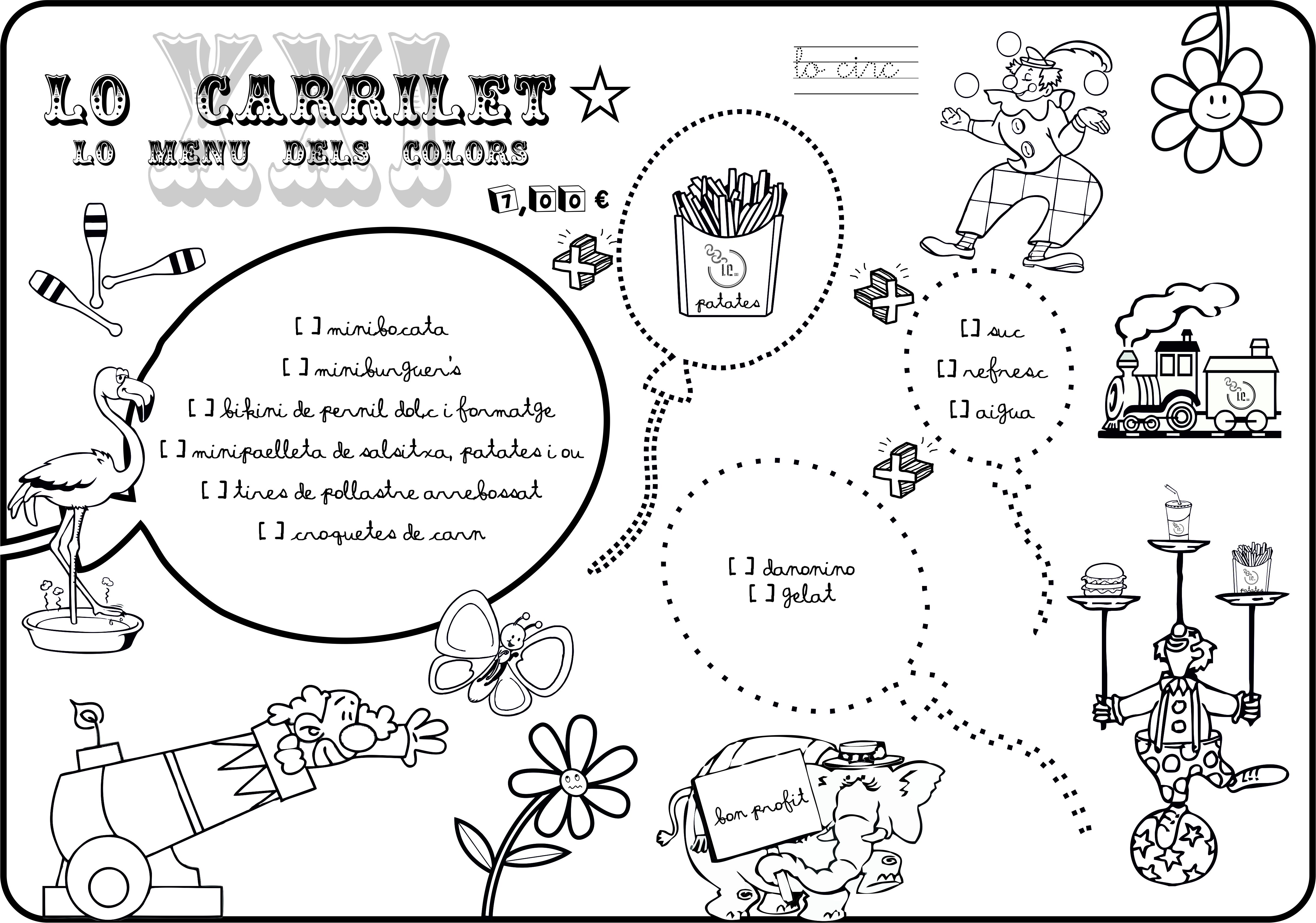 Menú Infantil Català Menú Infantil Català
