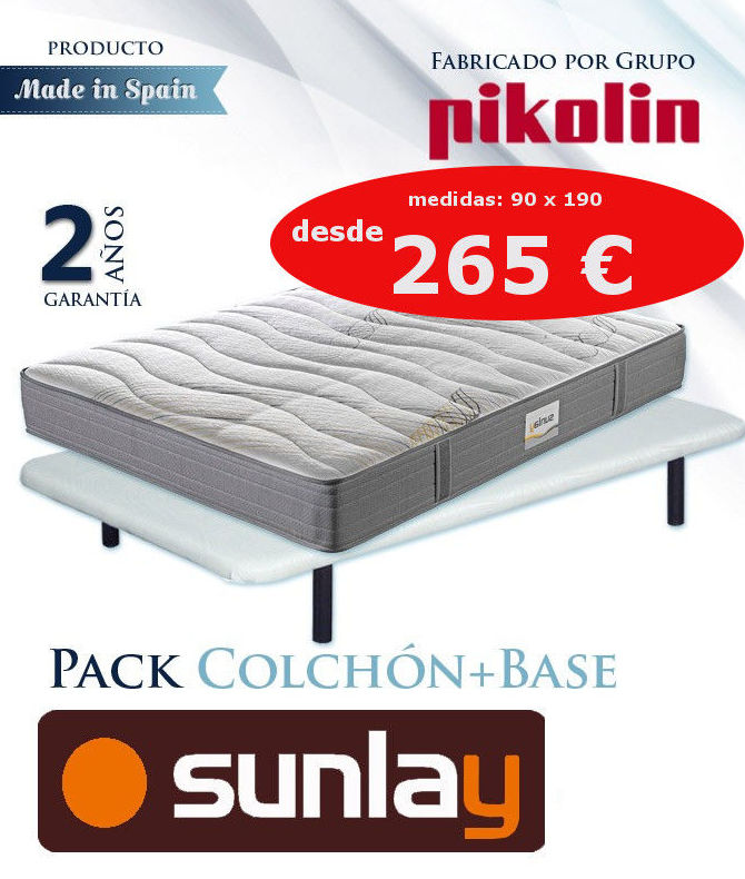 EV Colchonería: conjunto colchón y base Pikolin desde 265 € EV Colchonería: conjunto colchón y base Pikolin desde 265 €