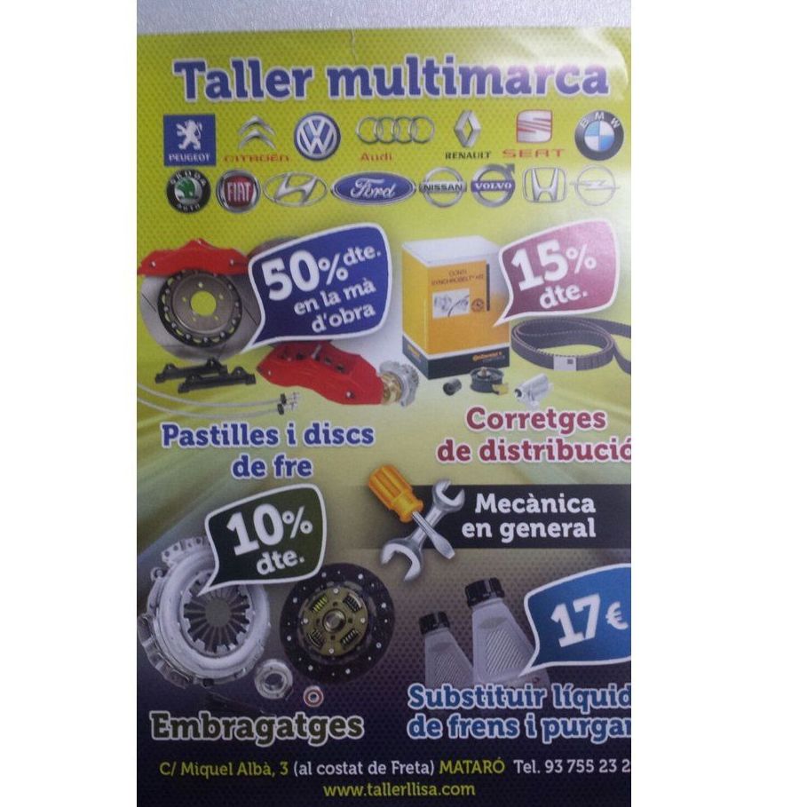 Ofertas y promociones: Servicios de Taller Llisà Ofertas y promociones: Servicios de Taller Llisà