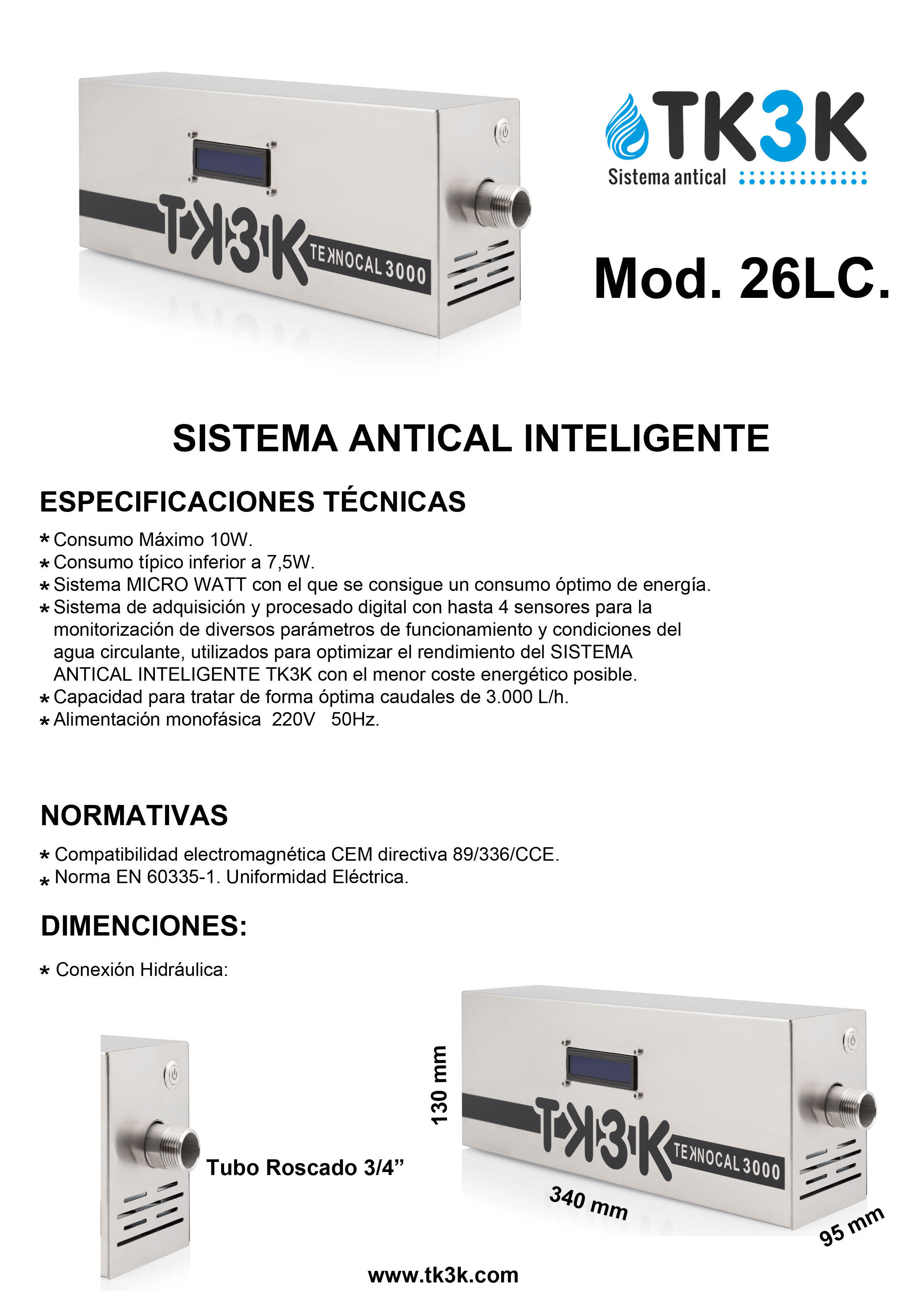 Ficha Técnica TK3K 26LC Ficha Técnica TK3K 26LC