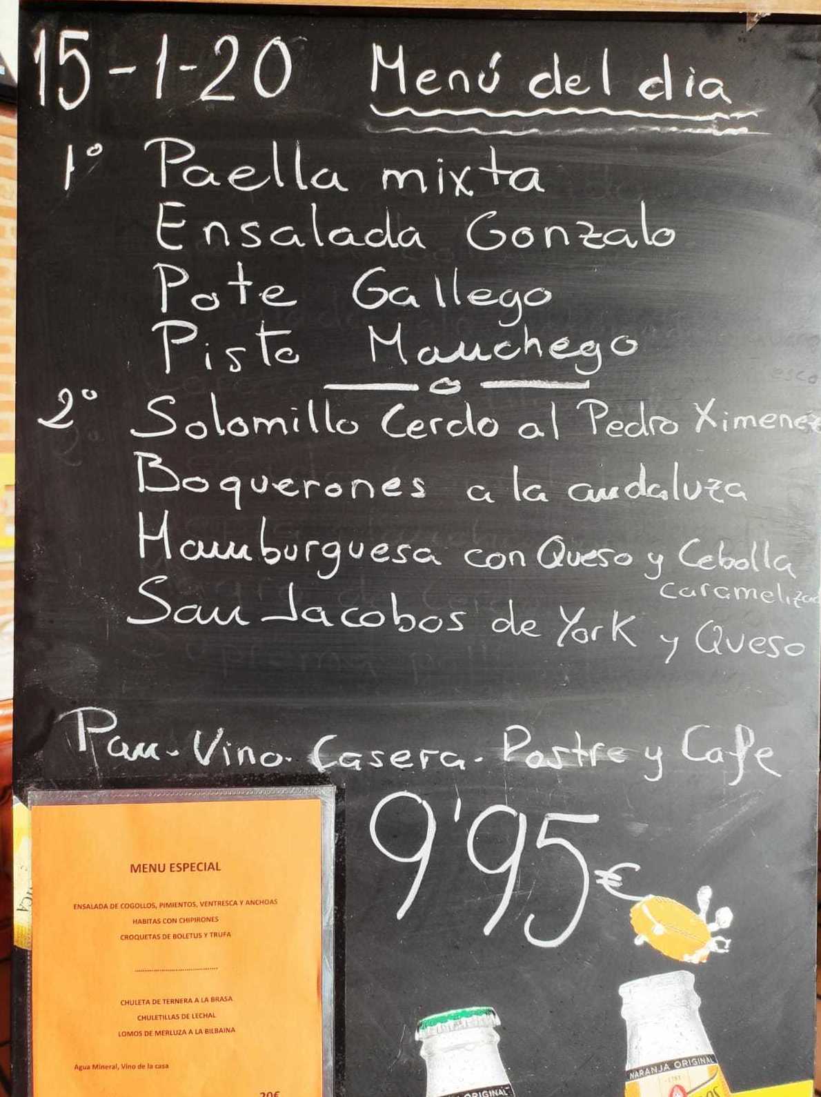 Menú del día: Carta y menús de Restaurante Gonzalo Menú del día: Carta y menús de Restaurante Gonzalo