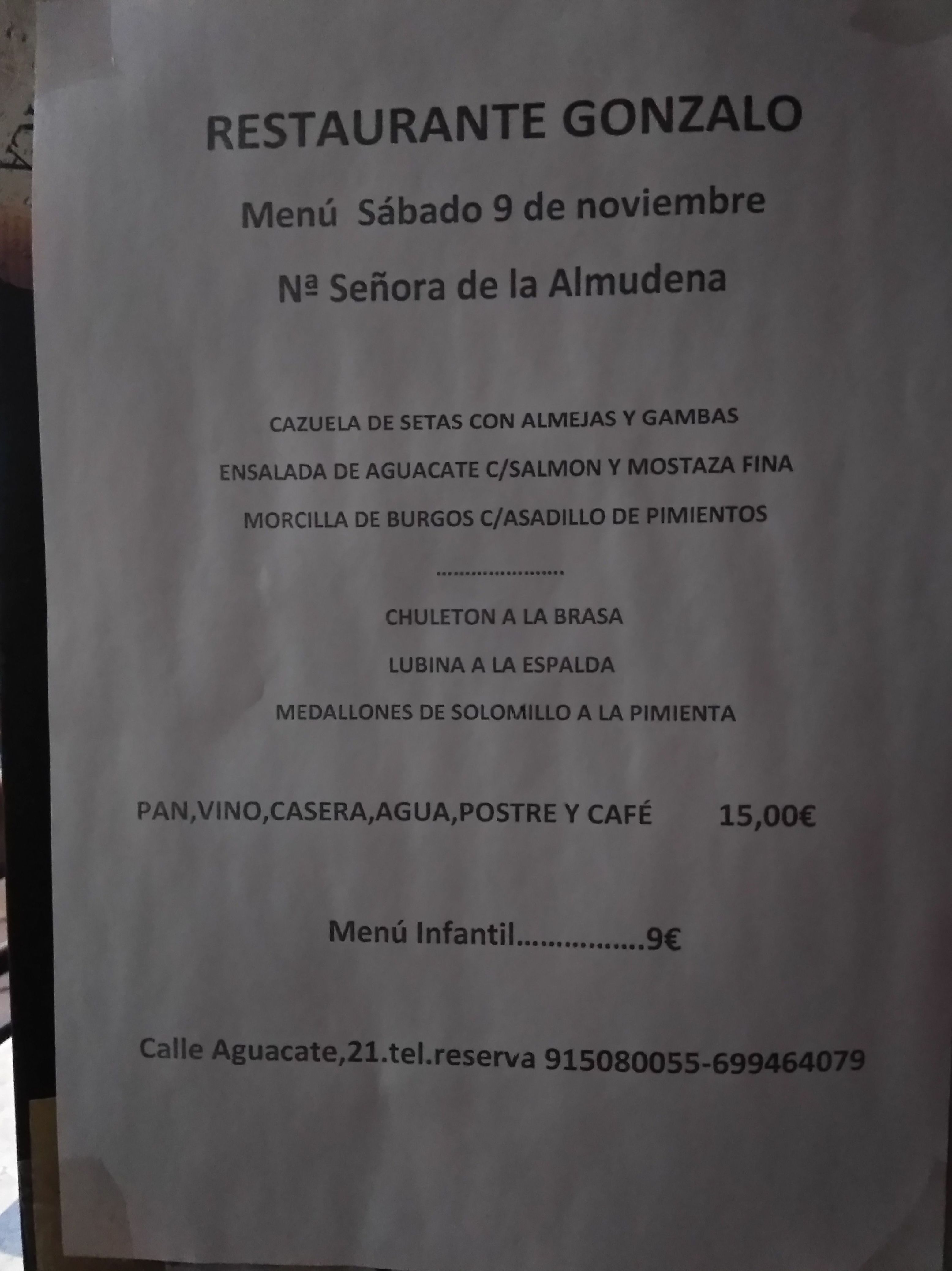 Menús de celebraciones: Carta y menús de Restaurante Gonzalo Menús de celebraciones: Carta y menús de Restaurante Gonzalo