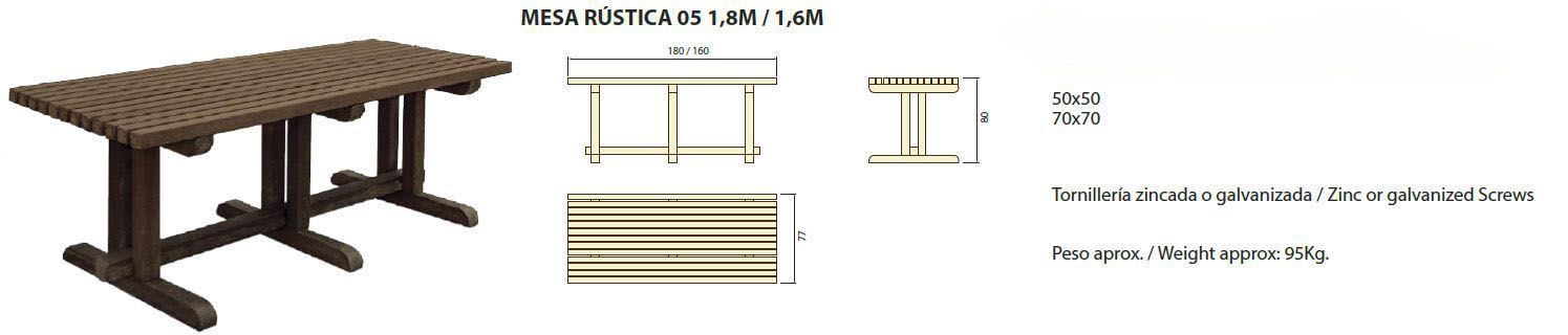 Mesa rústica 05 1.8m: ¿Qué podemos ofrecerte? de CM PLASTIK RECYCLING SL Mesa rústica 05 1.8m: ¿Qué podemos ofrecerte? de CM PLASTIK RECYCLING SL