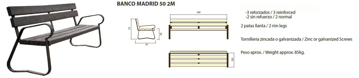 Banco Madrid 50 2m: ¿Qué podemos ofrecerte? de CM PLASTIK RECYCLING SL Banco Madrid 50 2m: ¿Qué podemos ofrecerte? de CM PLASTIK RECYCLING SL
