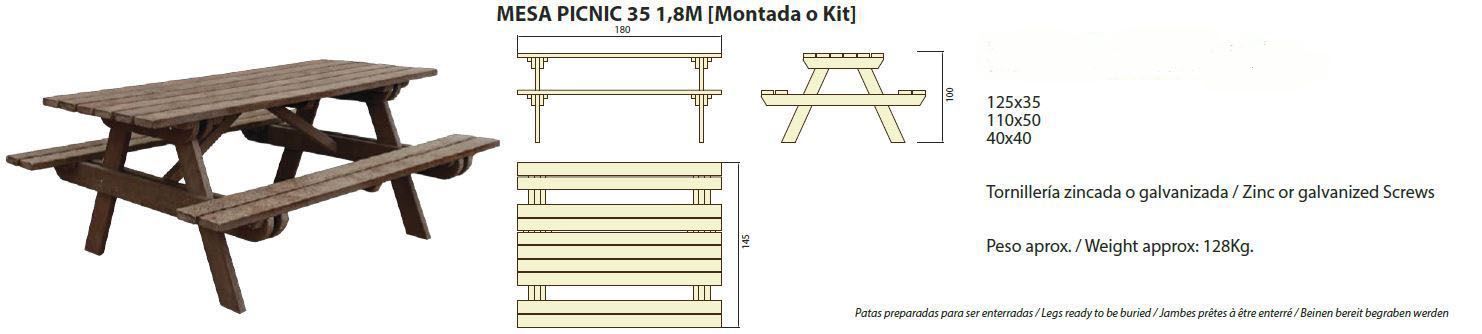 Mesa picnic 35 1.8 m: ¿Qué podemos ofrecerte? de CM PLASTIK RECYCLING SL Mesa picnic 35 1.8 m: ¿Qué podemos ofrecerte? de CM PLASTIK RECYCLING SL