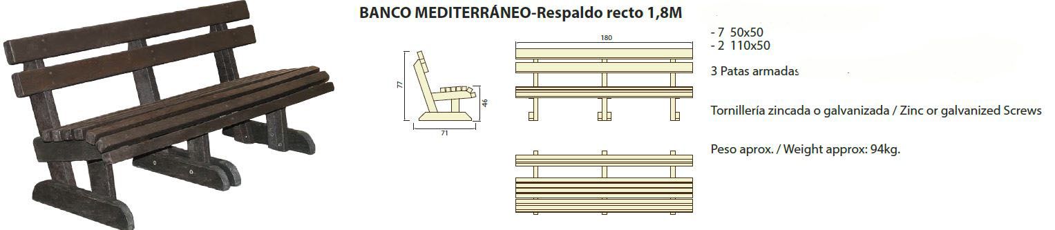 Banco mediterráneo recto: ¿Qué podemos ofrecerte? de CM PLASTIK RECYCLING SL Banco mediterráneo recto: ¿Qué podemos ofrecerte? de CM PLASTIK RECYCLING SL