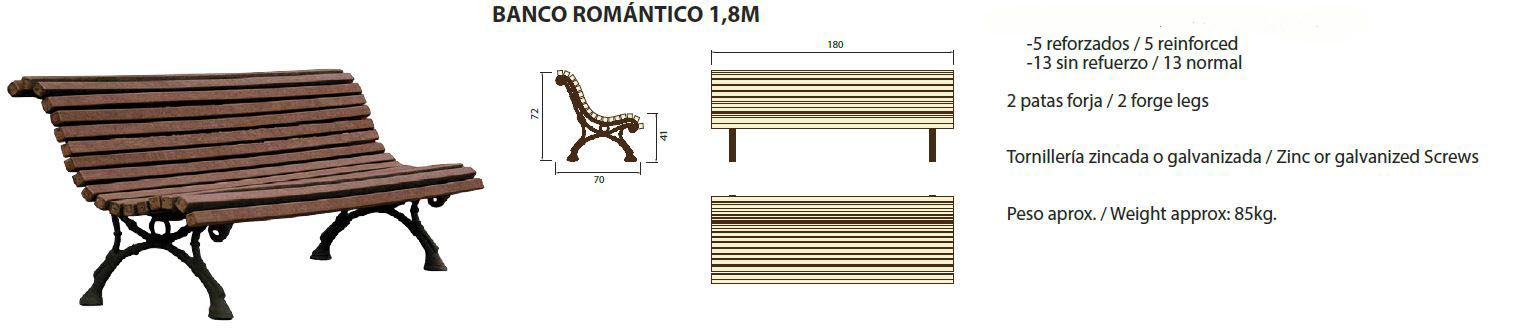 Banco Romántico 1.8: ¿Qué podemos ofrecerte? de CM PLASTIK RECYCLING SL Banco Romántico 1.8: ¿Qué podemos ofrecerte? de CM PLASTIK RECYCLING SL