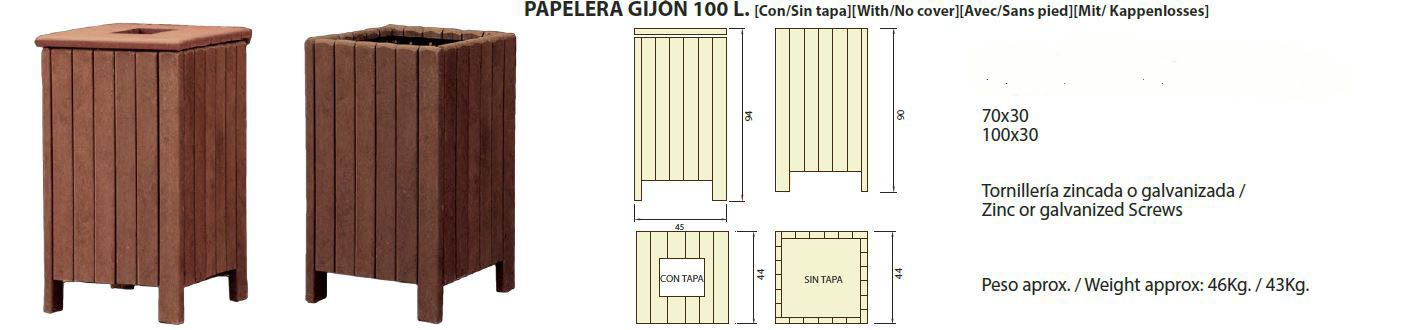 Papelera Gijón 100l: ¿Qué podemos ofrecerte? de CM PLASTIK RECYCLING SL Papelera Gijón 100l: ¿Qué podemos ofrecerte? de CM PLASTIK RECYCLING SL