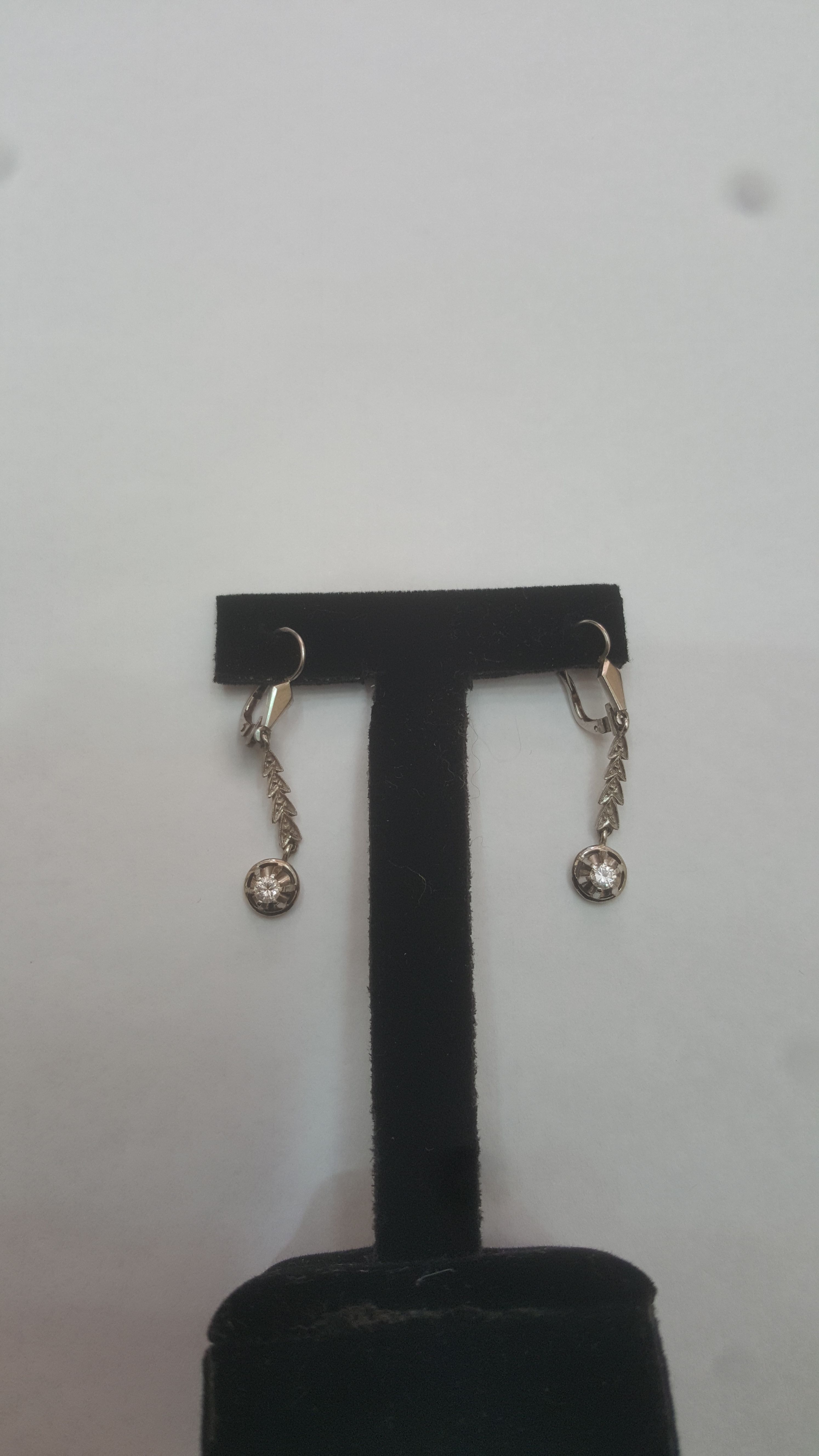 Pendientes de Oro Blanco con Diamantes: Compra Venta de Oro y Plata de MR. SILVER & GOLD