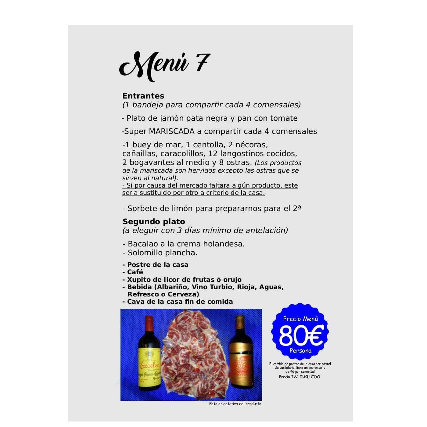 Menú 7: Productos y servicios de A'Cañota Menú 7: Productos y servicios de A'Cañota