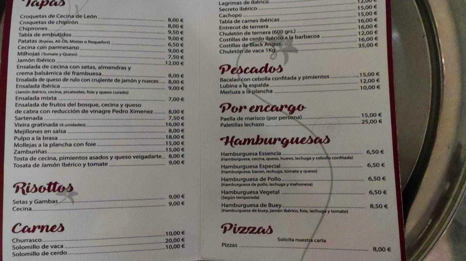 Menú para llevar y servicio a domicilio: Carta de Restaurante Essencia Menú para llevar y servicio a domicilio: Carta de Restaurante Essencia
