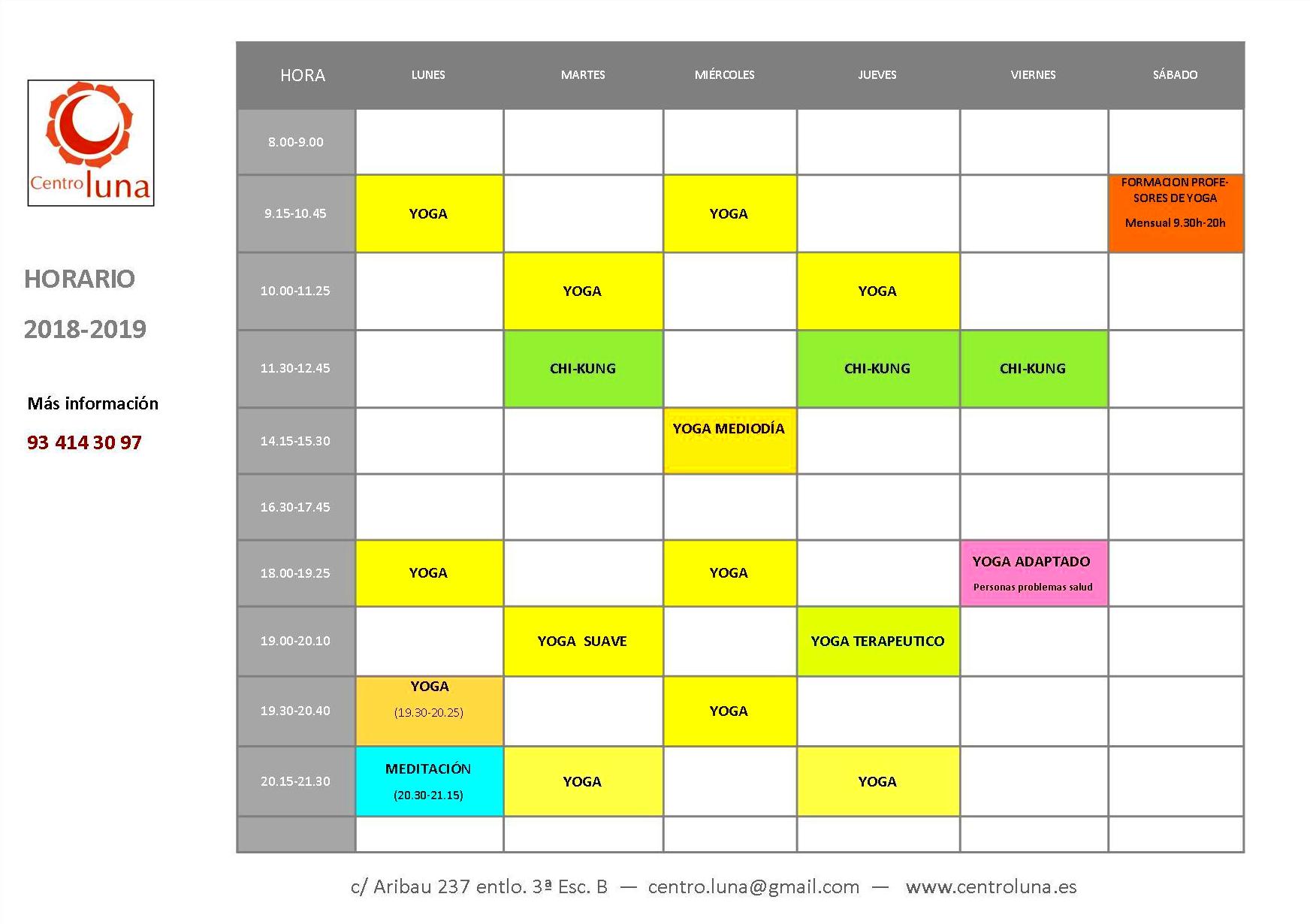 Nuestros horarios: Qué hacemos de Yoga Nuestros horarios: Qué hacemos de Yoga