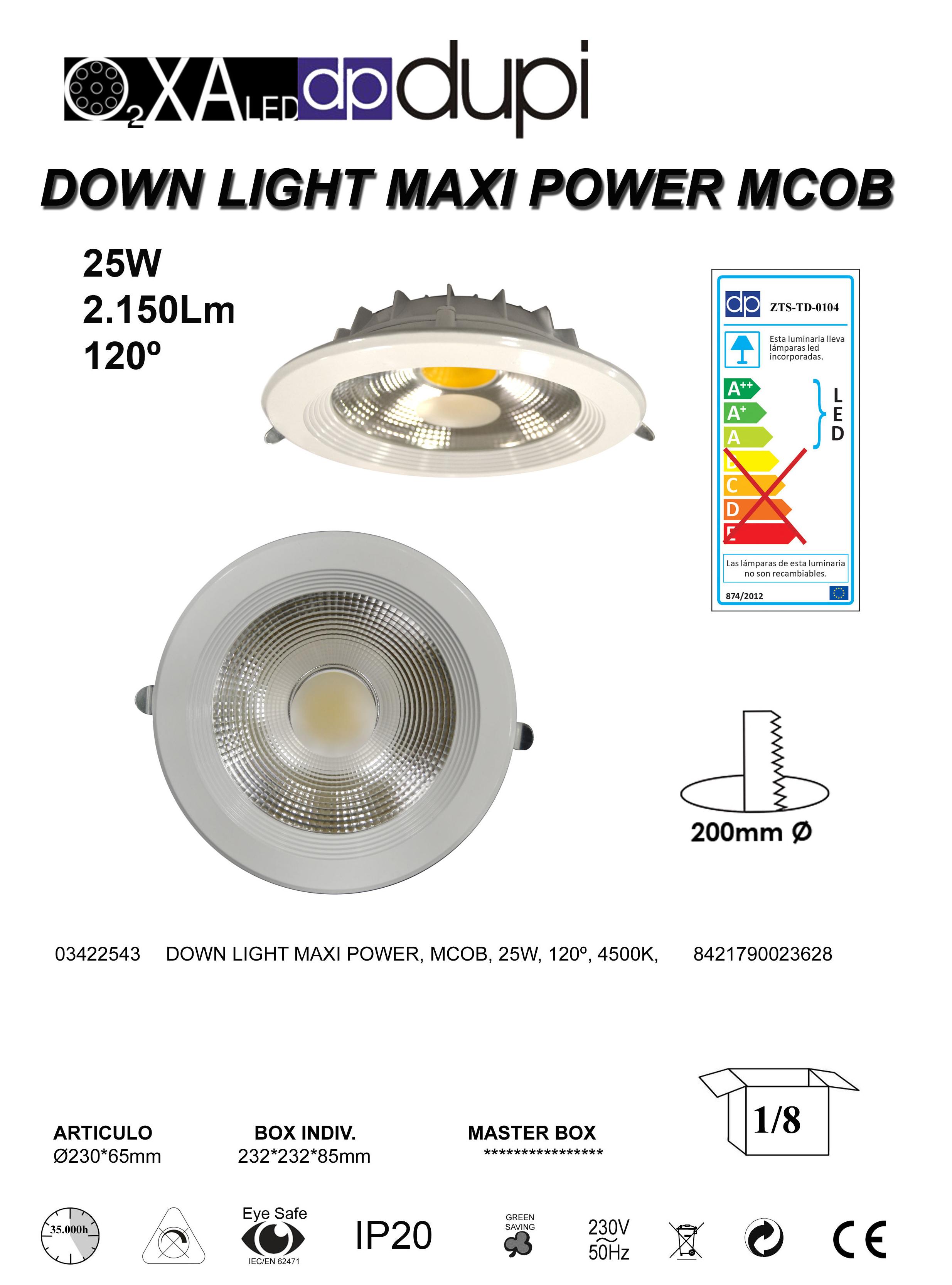 DOWNLIGHT LED REDONDO 25W 2150LM BLANCO DOWNLIGHT LED REDONDO 25W 2150LM BLANCO