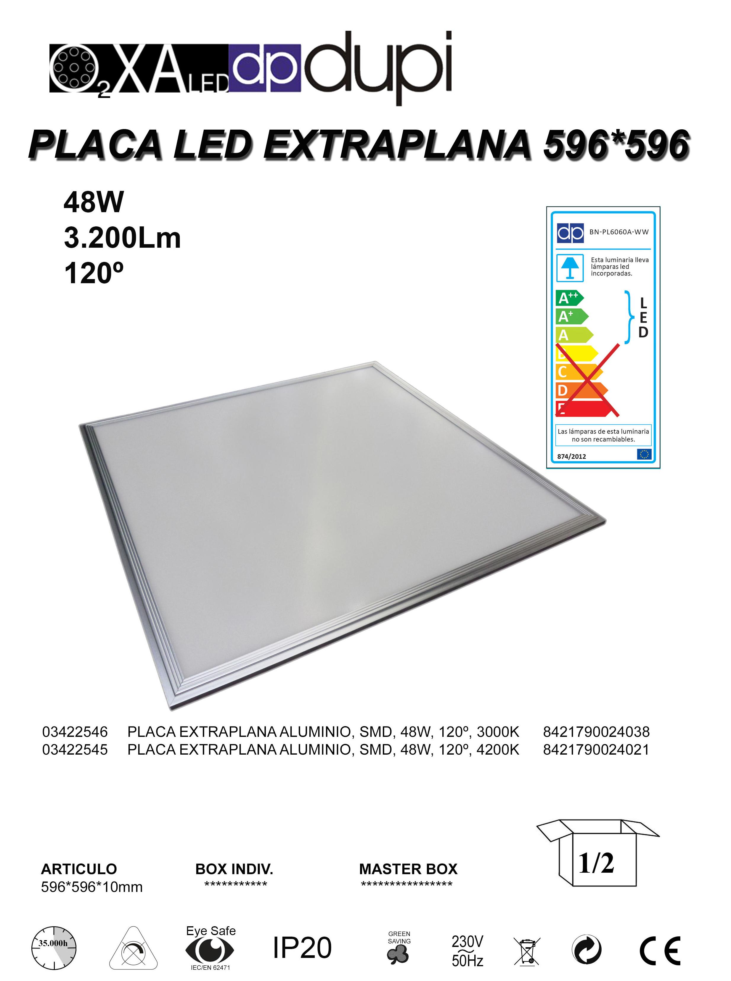 PANEL LED 48W montaje en techo desmontable. PANEL LED 48W montaje en techo desmontable.