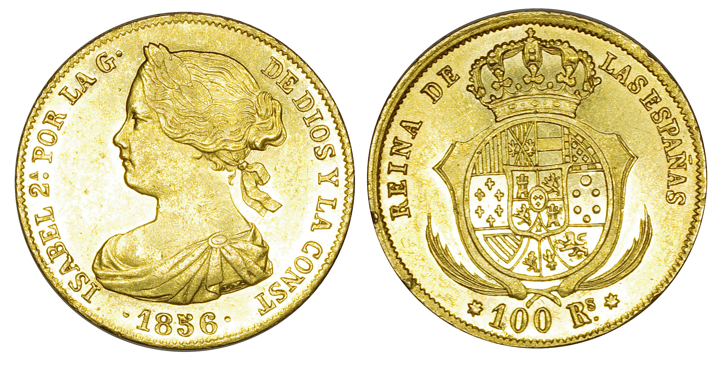 100 realezs Isabel 2ª.1857. Sevilla
