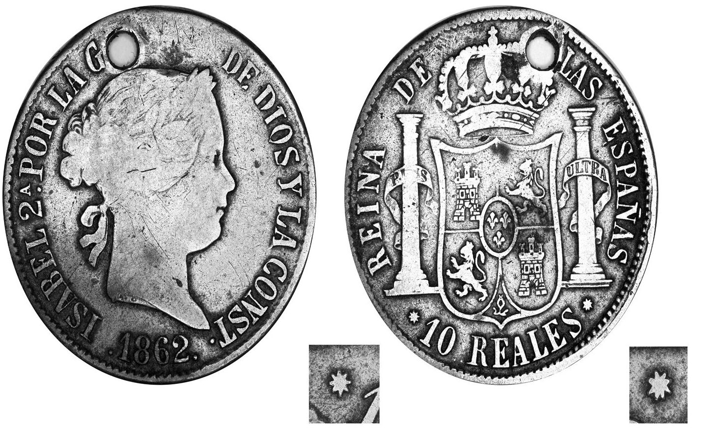 1o reales de Isabel 2ª. Barcelona.1862