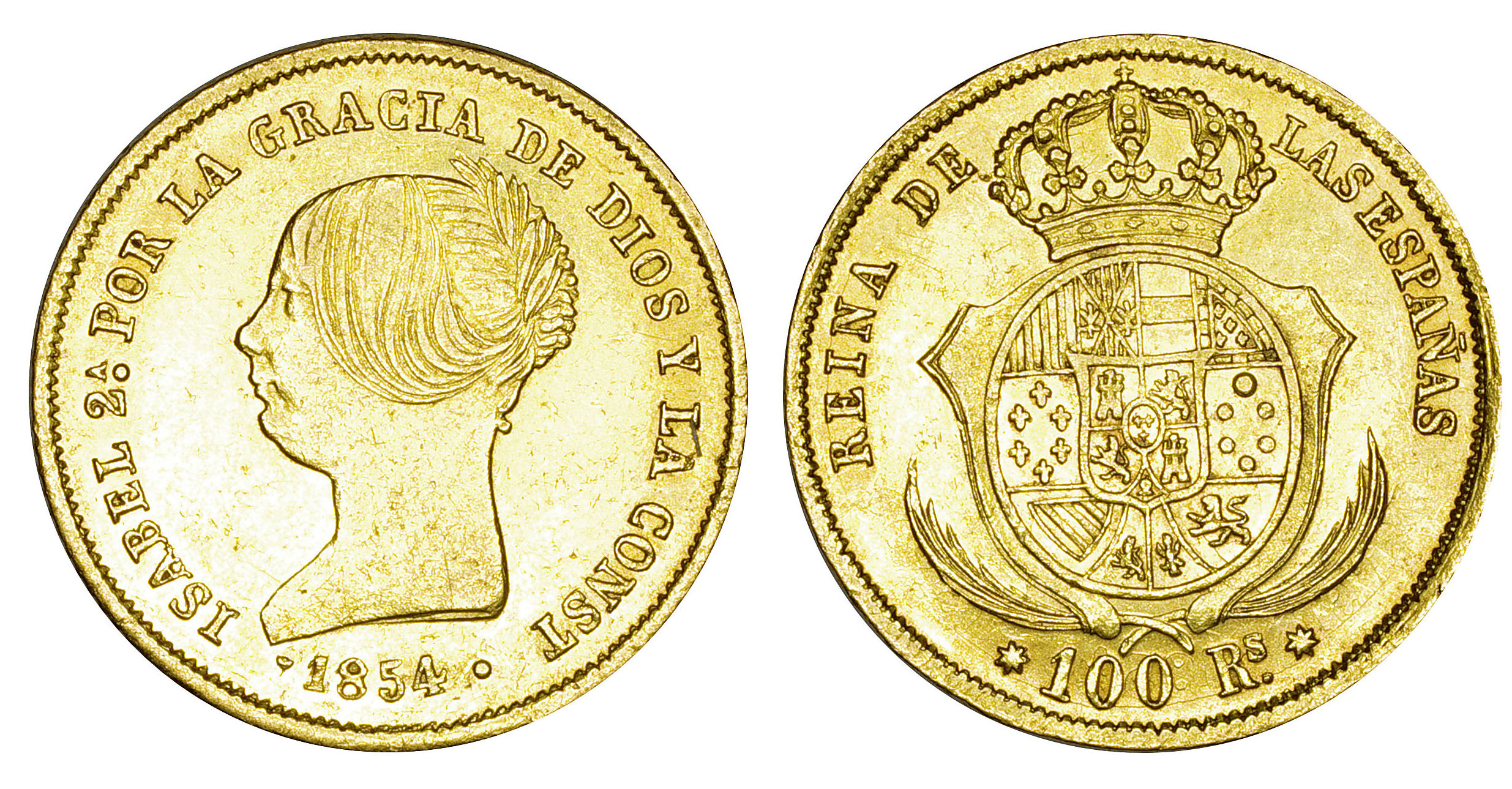 100 reales Isabel 2ª.1854. Sevilla