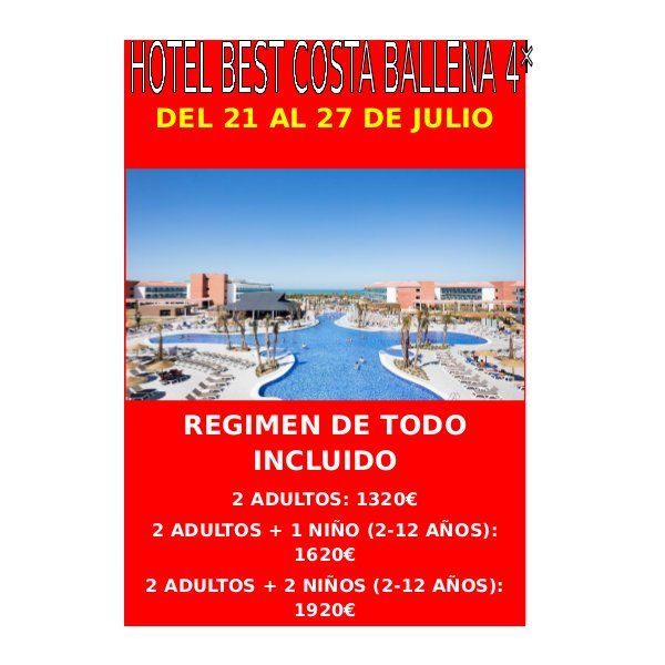 Hotel Best Costa Ballena 4* mes de julio: Ofertas de Viajes Global Sur Hotel Best Costa Ballena 4* mes de julio: Ofertas de Viajes Global Sur
