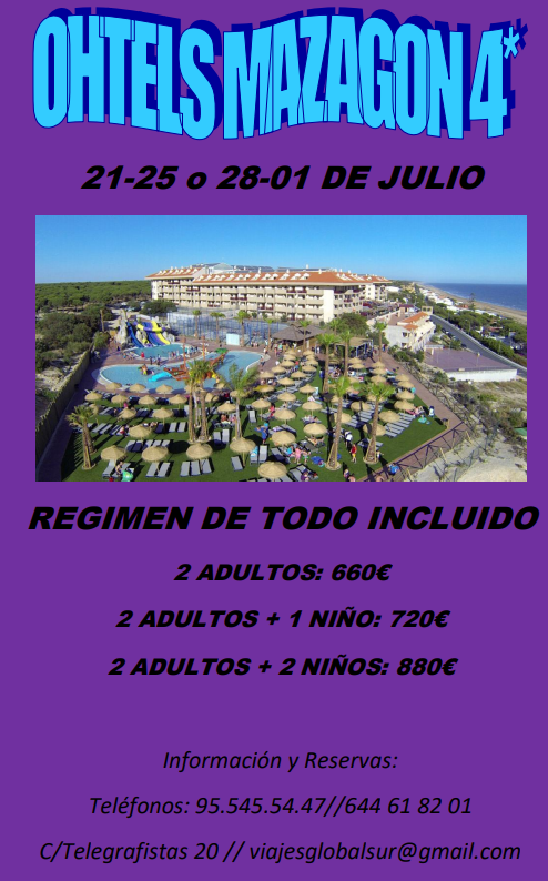 Ohtels Mazagon 4*: Ofertas de Viajes Global Sur Ohtels Mazagon 4*: Ofertas de Viajes Global Sur
