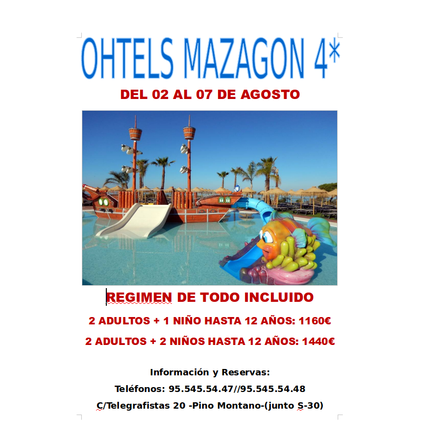 Ohtels Mazagon 4*: Ofertas de Viajes Global Sur Ohtels Mazagon 4*: Ofertas de Viajes Global Sur