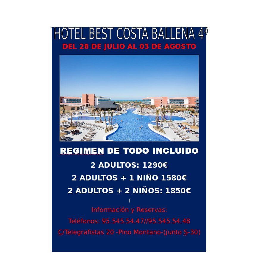 Oferta Hotel Best Costa Ballena 4*: Ofertas de Viajes Global Sur Oferta Hotel Best Costa Ballena 4*: Ofertas de Viajes Global Sur