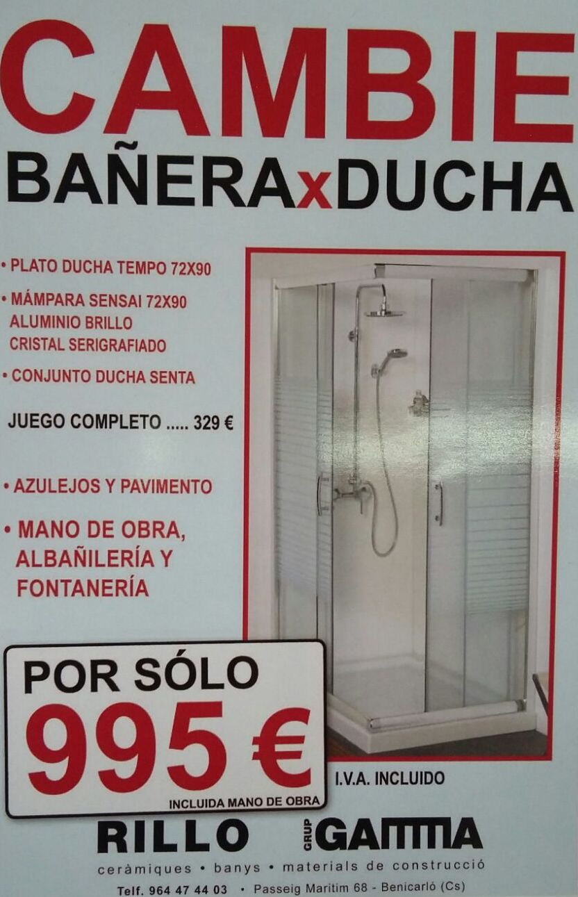 BAÑERA X DUCHA: Productos y servicios de Ceramiques Rillo BAÑERA X DUCHA: Productos y servicios de Ceramiques Rillo