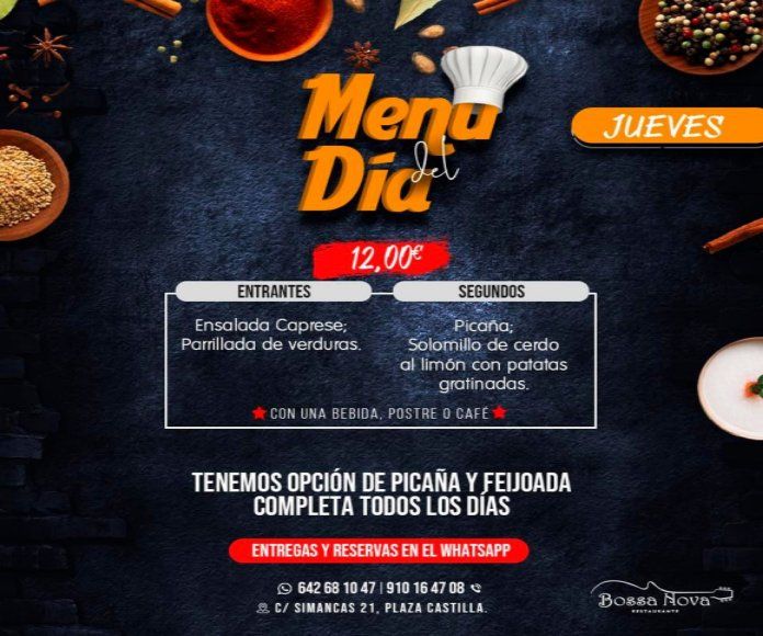 Menús: Catálogo de Bossa Nova Restaurante Menús: Catálogo de Bossa Nova Restaurante