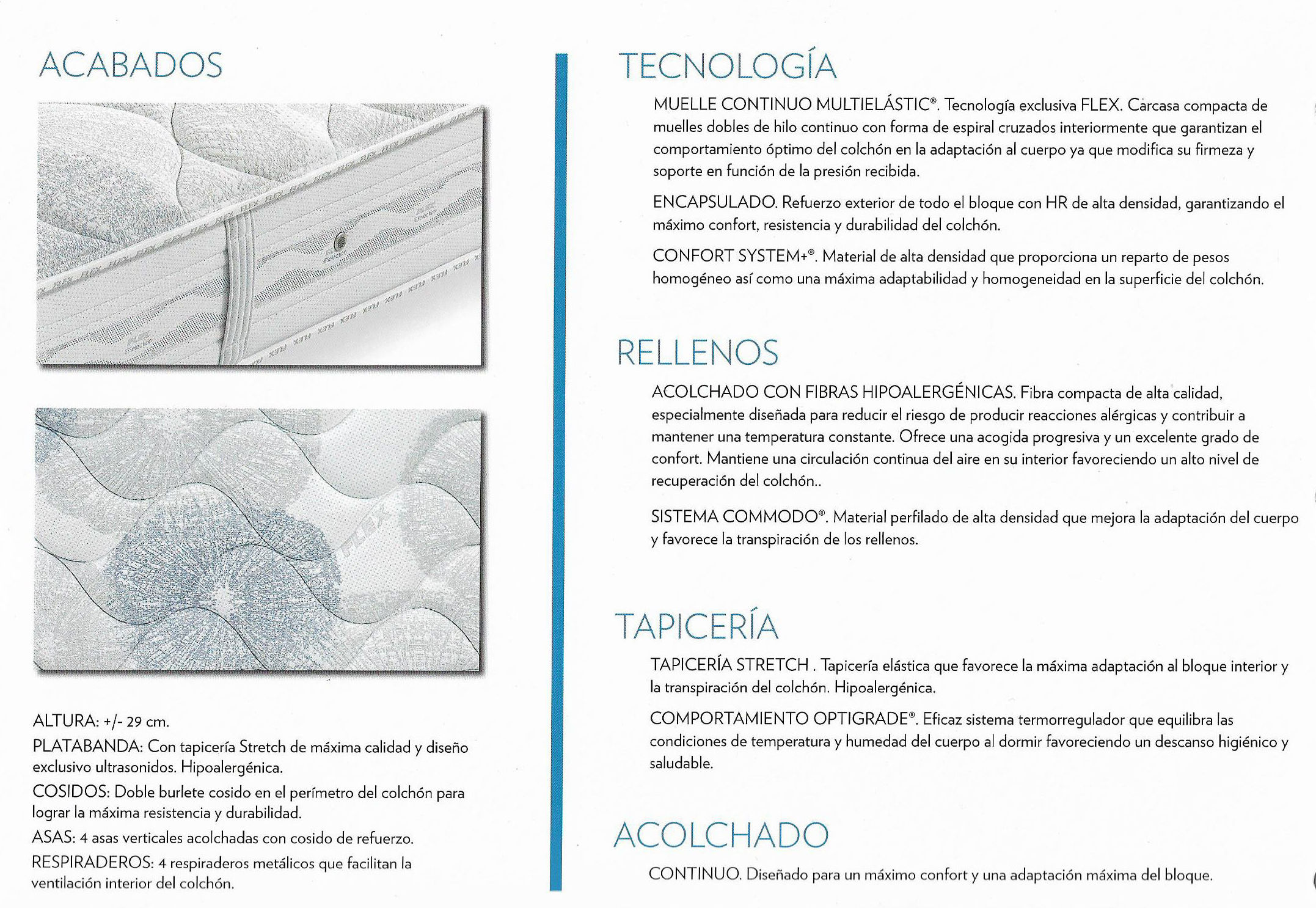 FICHA COLCHON FLEX HABANA MULTIELASTIC FICHA COLCHON FLEX HABANA MULTIELASTIC