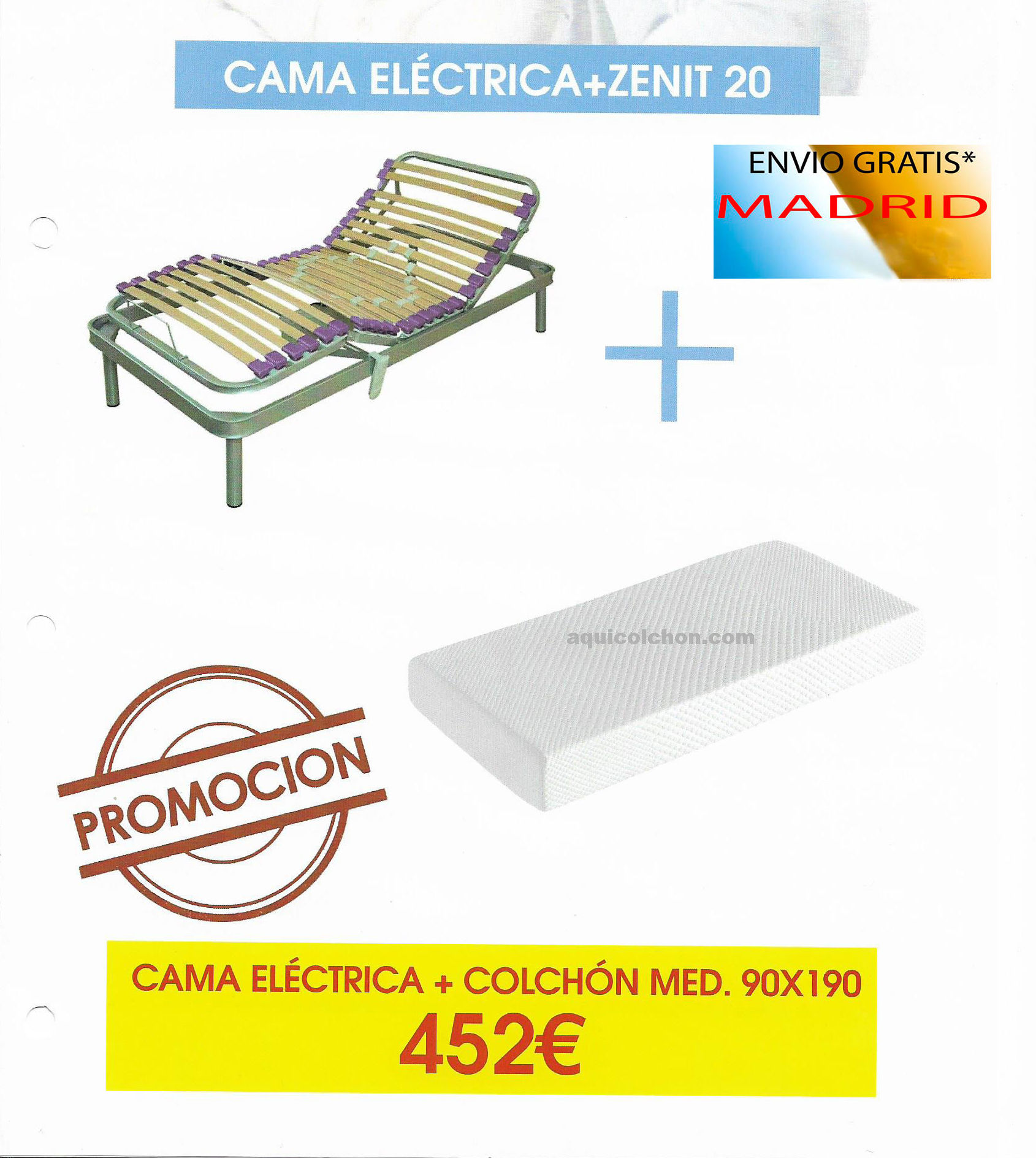 Cama eléctrica. más colchón de viscoelástica. Cama eléctrica. más colchón de viscoelástica.