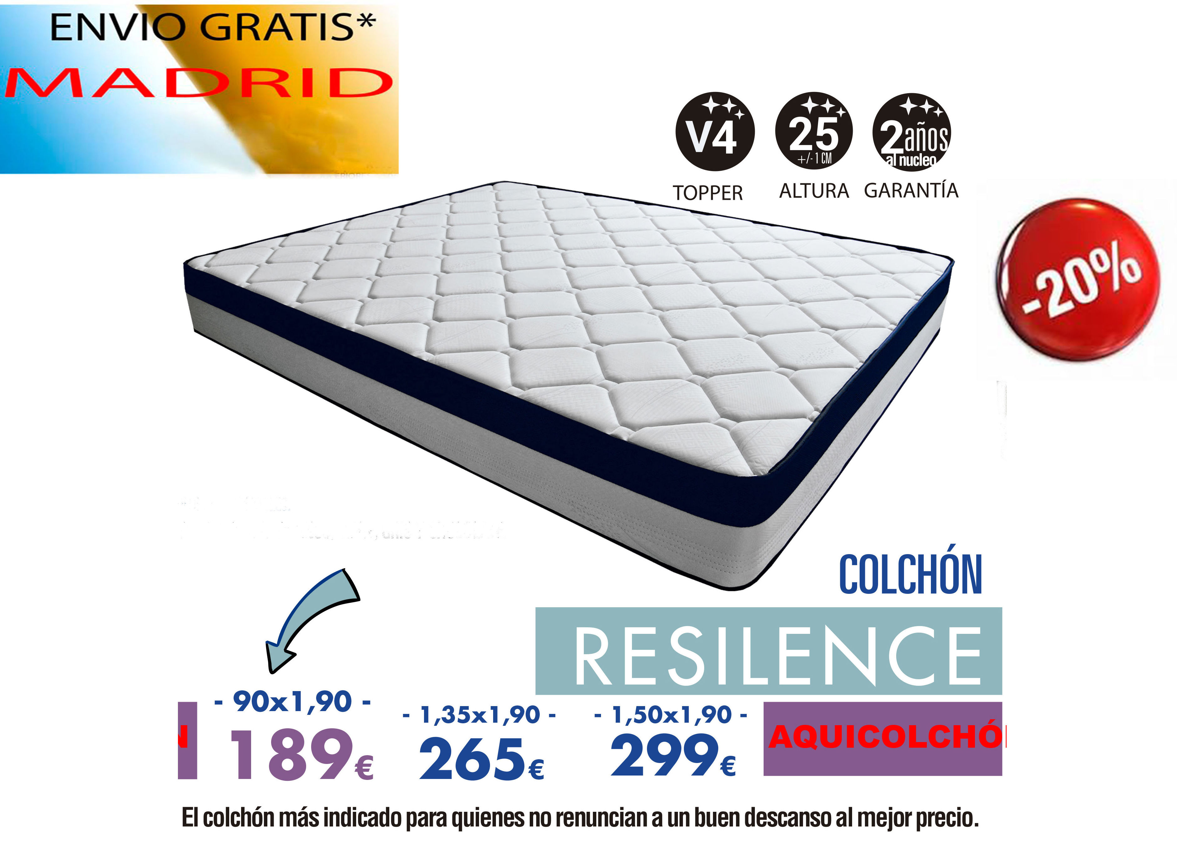 Colchón Resilence Visco: CATALOGO de Aquí Colchón Colchón Resilence Visco: CATALOGO de Aquí Colchón