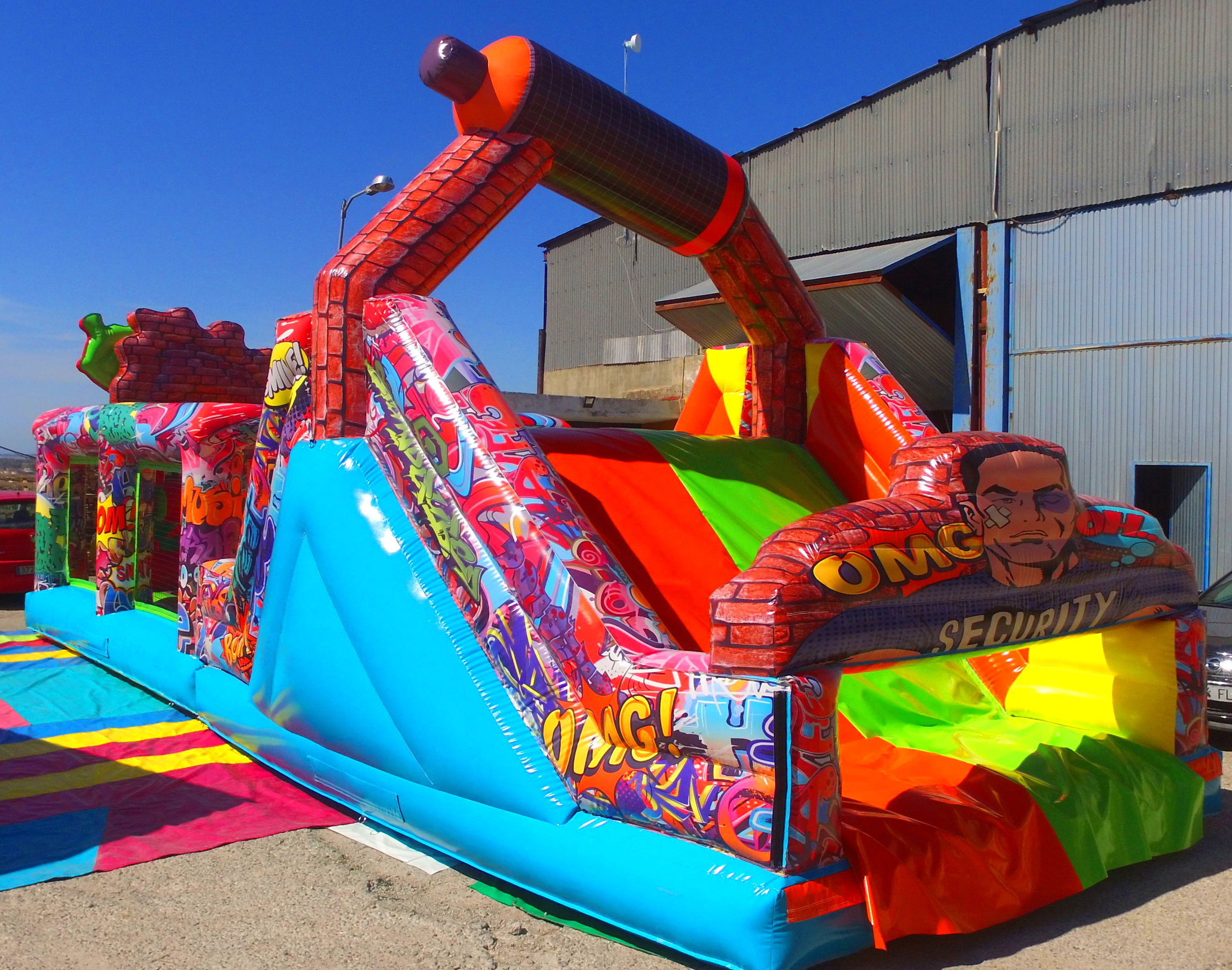 Pista deportiva multiobtsculos 2 piezas grafitis : Catálogo de Hinchables Happy Jump Pista deportiva multiobtsculos 2 piezas grafitis : Catálogo de Hinchables Happy Jump