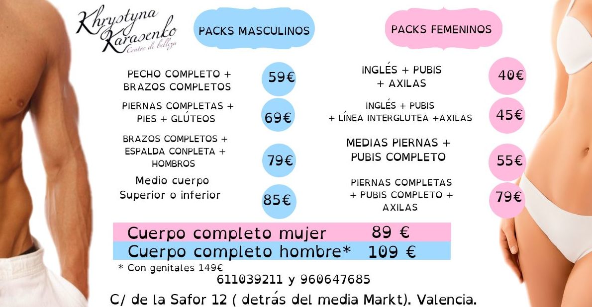 Tarifas depilación Laser de Diodo: Servicios de Centro de belleza y peluqueria Khrystyna Karasenko Tarifas depilación Laser de Diodo: Servicios de Centro de belleza y peluqueria Khrystyna Karasenko