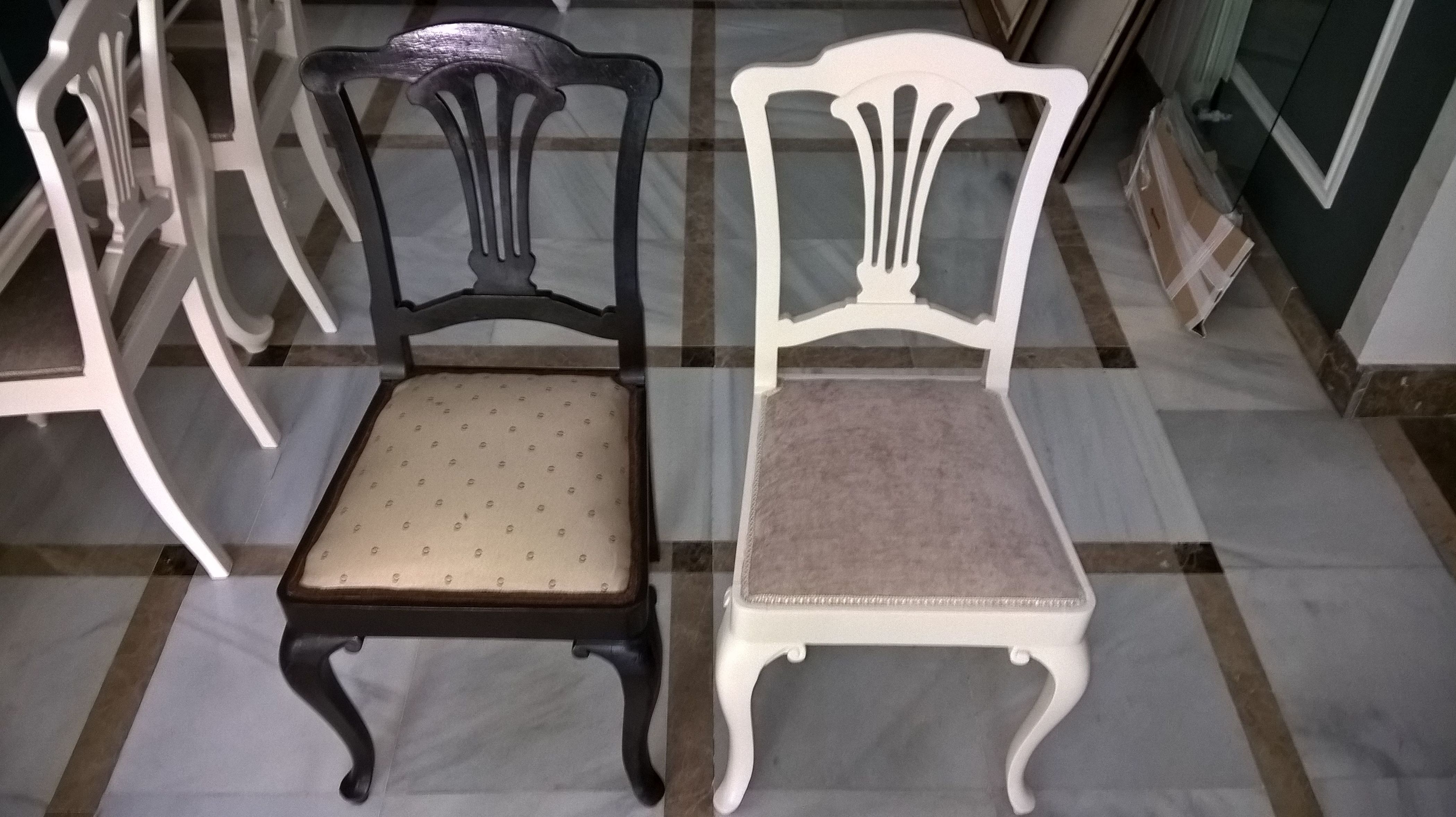 Lacado y tapizado de silla Lacado y tapizado de silla