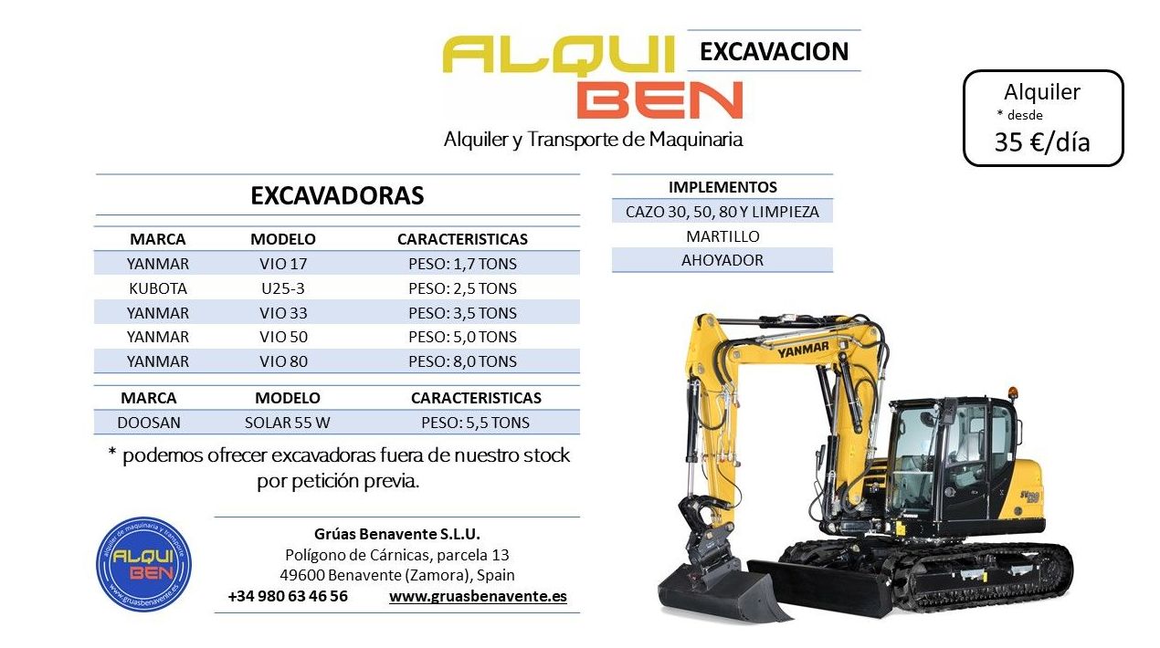 Maquinaria de Construcción: servicios de Grúas Benavente Maquinaria de Construcción: servicios de Grúas Benavente