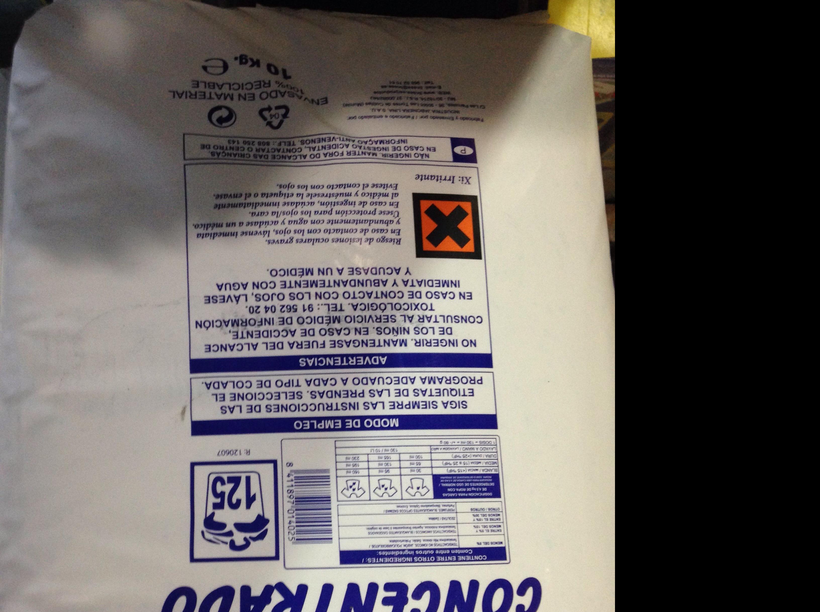 Detergente saco 125 lav alin Detergente saco 125 lav alin