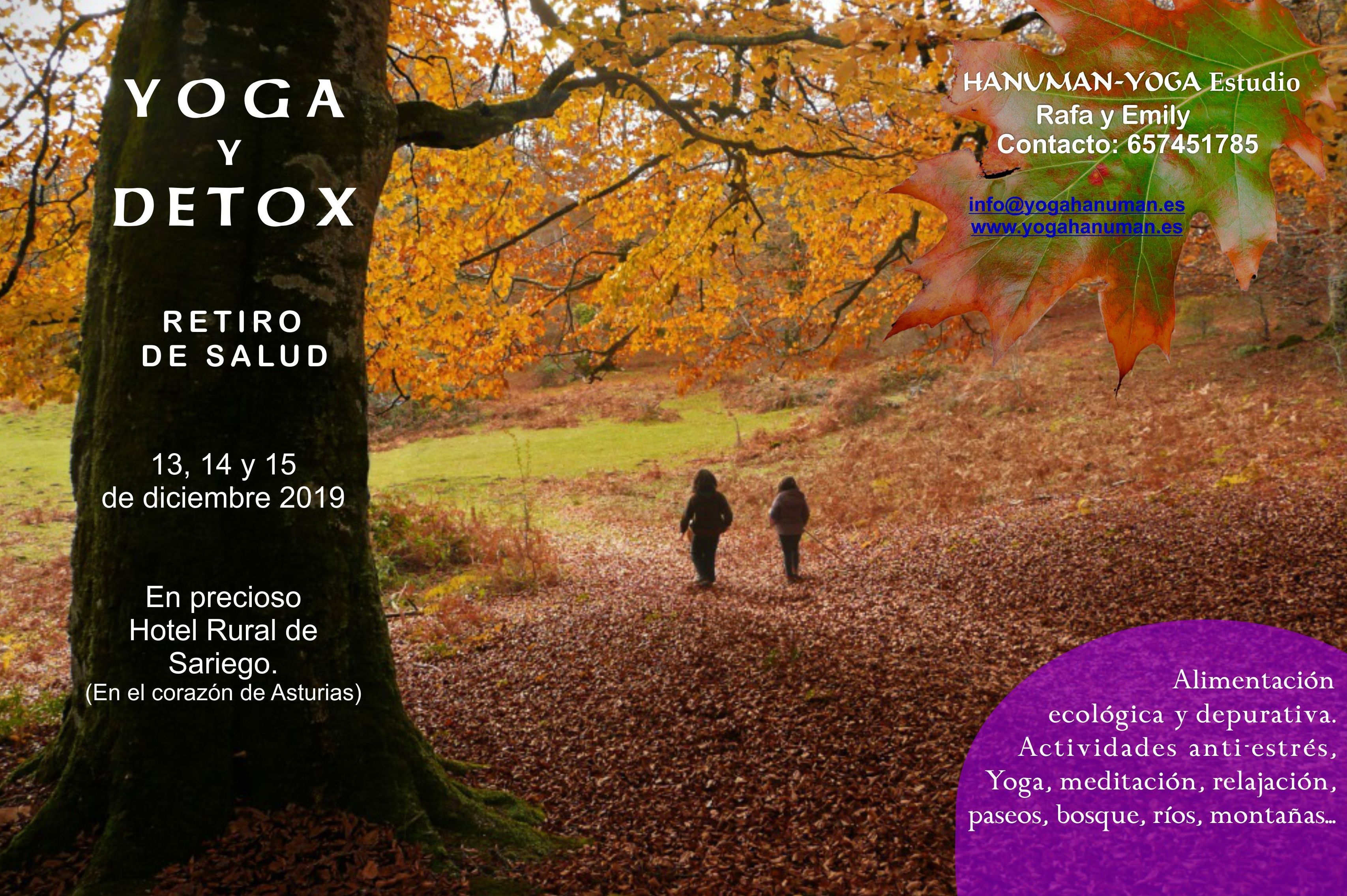 YOGA Y DETOX. Retiro de salud. 13 a 15 de Diciembre 2019 YOGA Y DETOX. Retiro de salud. 13 a 15 de Diciembre 2019