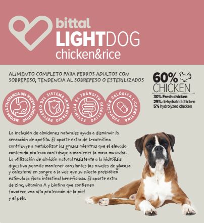 Bittal Light Dog Chicken&Rice 8kg: Tienda para Mascotas de Clínica Veterinaria Doble Dog Bittal Light Dog Chicken&Rice 8kg: Tienda para Mascotas de Clínica Veterinaria Doble Dog