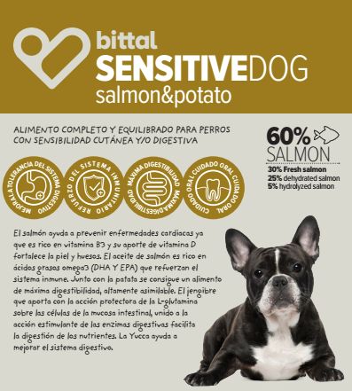 Bittal Sensitive Dog Salmon&Potato 4kg: Tienda para Mascotas de Clínica Veterinaria Doble Dog Bittal Sensitive Dog Salmon&Potato 4kg: Tienda para Mascotas de Clínica Veterinaria Doble Dog
