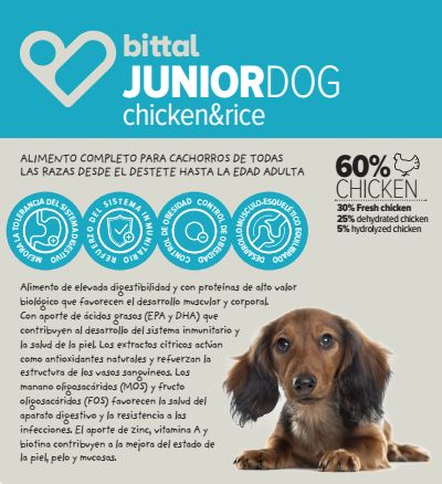 BITTAL Junior Dog Chicken&Rice 4kg: Tienda para Mascotas de Clínica Veterinaria Doble Dog BITTAL Junior Dog Chicken&Rice 4kg: Tienda para Mascotas de Clínica Veterinaria Doble Dog
